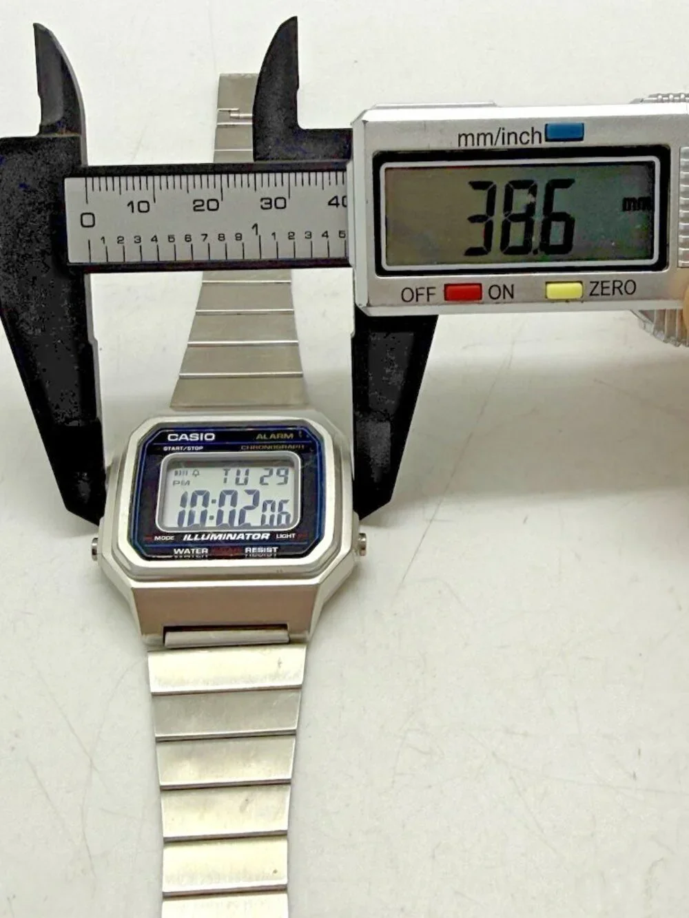 CASIO Illuminator Digital Watch B650W 3454 Stainless Steel Water Resistant 50M